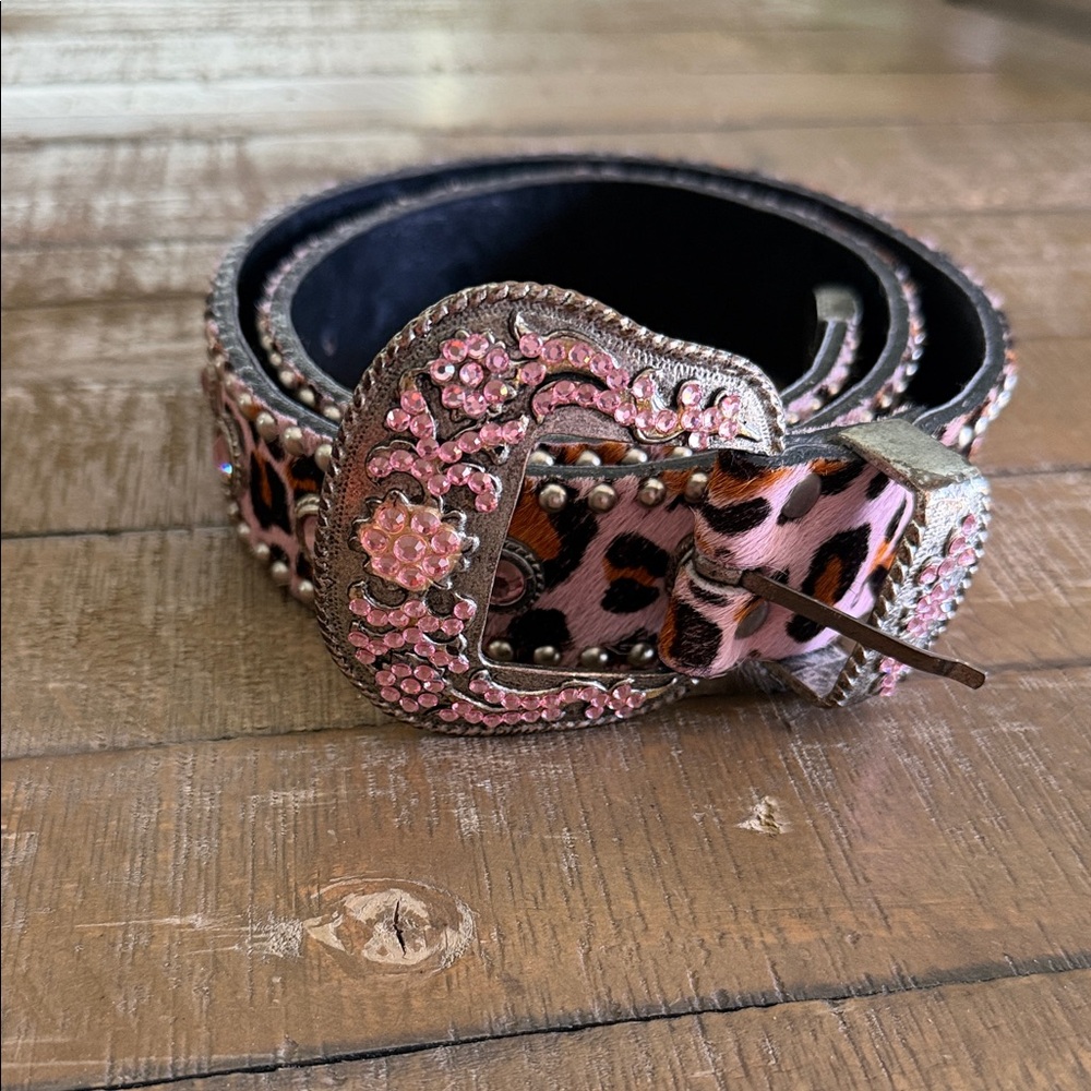 Leatherock Pink Leopard Print Women's Belt